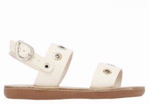 Sandale Casual Ancient Greek Sandals Little Clio Eyelets Soft Copii Albi | PNB293QH