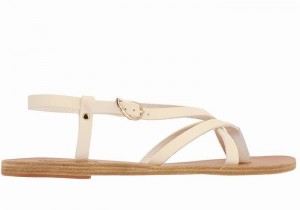 Sandale Cu Curea Din Spate Ancient Greek Sandals Semele Leather Dama Albi | BEK2632EA