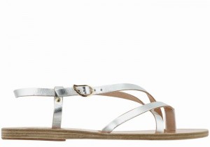 Sandale Cu Curea Din Spate Ancient Greek Sandals Semele Leather Dama Argintii | SRK2126LO