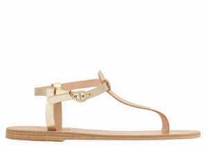 Sandale Cu Curea Din Spate Ancient Greek Sandals Lito Flip Flop Leather Dama Aurii Albi | ZFY3458XA