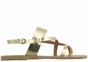 Sandale Cu Curea Din Spate Ancient Greek Sandals Alethea Leather Dama Aurii Albi | MAC7325IL