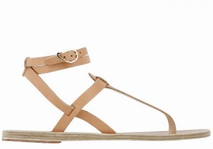 Sandale Cu Curea Pe Glezna Ancient Greek Sandals Estia Leather Dama Bej | ELJ3714SO