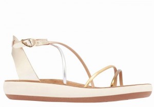 Sandale Cu Curea Pe Glezna Ancient Greek Sandals Anastasia Comfort Dama Albi | ZPG5444ZQ