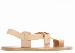 Sandale Cu Deget Ancient Greek Sandals Paris Leather Barbati Bej | YDJ2644KQ