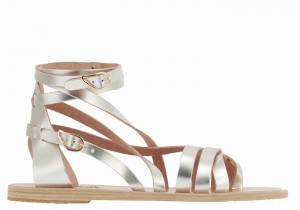 Sandale Gladiator Ancient Greek Sandals Satira Leather Dama Argintii | AJP9461WX