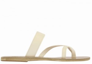 Sandale Slide Ancient Greek Sandals Daphnae Leather Dama Albi | NVE6566ZE