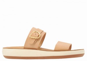 Sandale Slide Ancient Greek Sandals Preveza Comfort Dama Bej | YFK8316XM