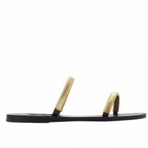 Sandale Slide Ancient Greek Sandals Saita Dama Aurii Negrii | IYT3186WN