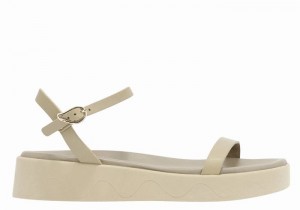 Sandale cu Platforma Ancient Greek Sandals Irida Leather Dama Gri Maro | TES1063CI