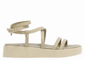 Sandale cu Platforma Ancient Greek Sandals Aristea Leather Dama Gri Maro | CSA791OL