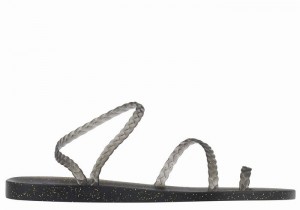 Sandale Împletite Ancient Greek Sandals Eleftheria Dama Negrii Aurii | MIO489BV