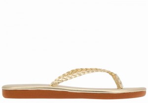 Sandale Împletite Ancient Greek Sandals Plage Flip Flop Dama Aurii Albi | JLM5763EL