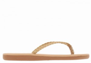 Sandale Împletite Ancient Greek Sandals Plage Flip Flop Dama Bej | MWB8216RT