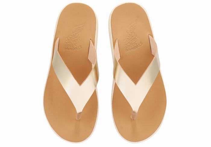 Flip Flops Ancient Greek Sandals Charys Comfort Dama Aurii Albi | TPM5755KQ