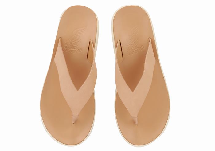 Flip Flops Ancient Greek Sandals Charys Comfort Dama Bej | TYQ2080FP