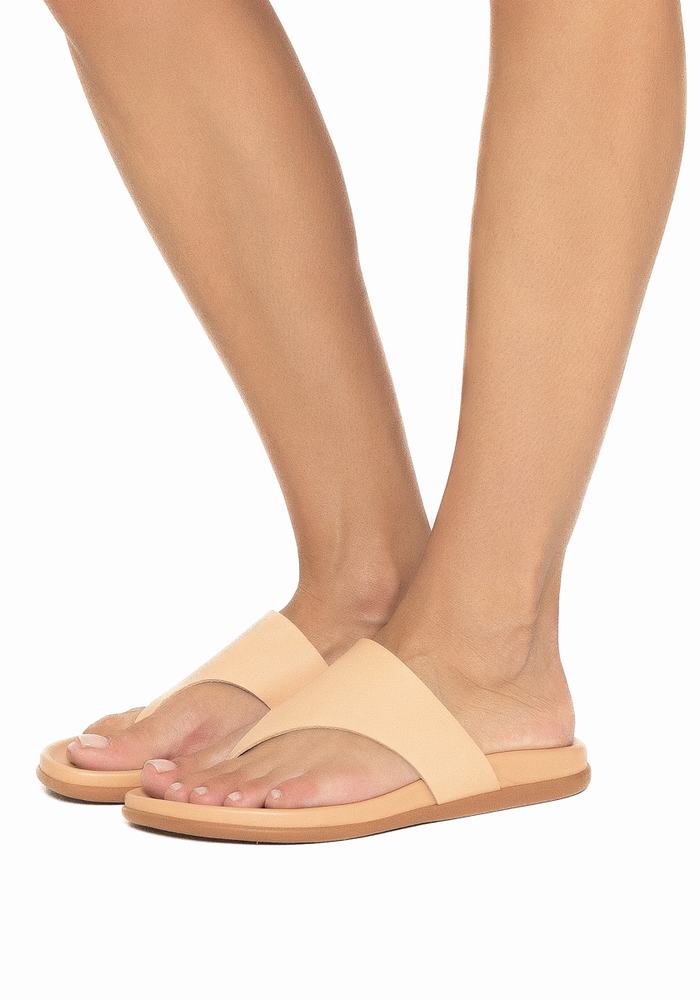 Flip Flops Ancient Greek Sandals Mera Footbed Dama Bej | YDF8792PH