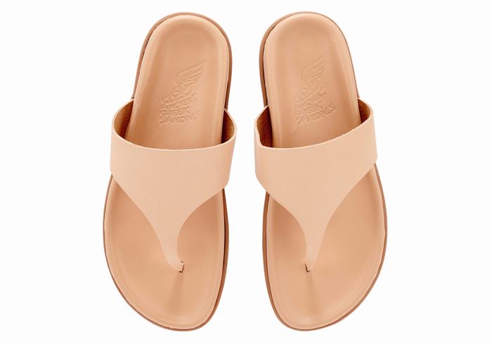 Flip Flops Ancient Greek Sandals Mera Footbed Dama Bej | YDF8792PH