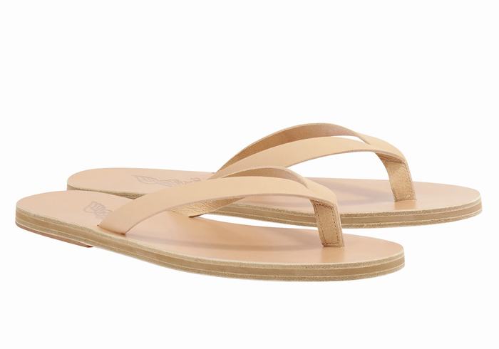 Flip Flops Ancient Greek Sandals Solon Leather Barbati Bej | EFM6979MV