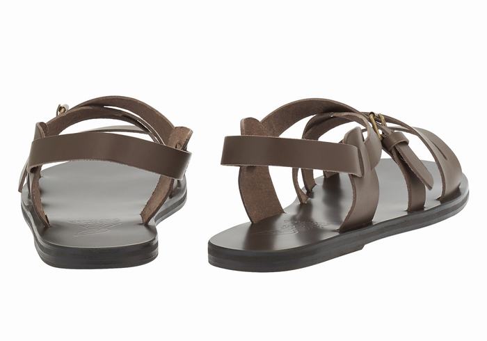 Sandale Casual Ancient Greek Sandals Hercules Leather Barbati Ciocolata | NAU1241IT