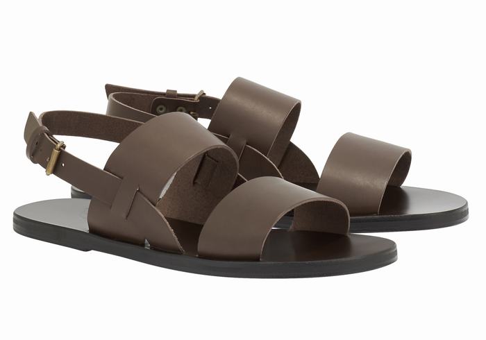 Sandale Casual Ancient Greek Sandals Irodotos Leather Barbati Ciocolata | BBM8510YB