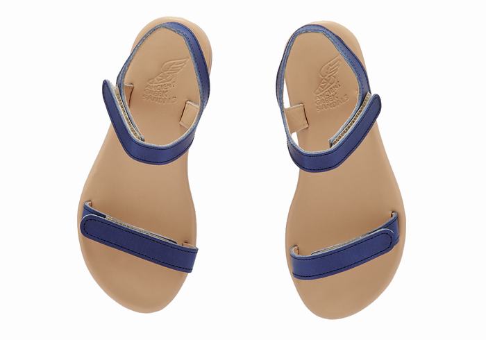 Sandale Casual Ancient Greek Sandals Little Poros Soft Copii Albastri Inchis | PXE5571CE