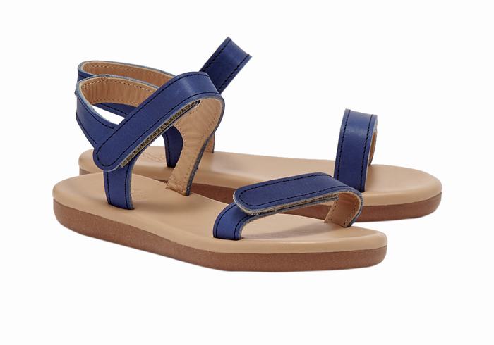 Sandale Casual Ancient Greek Sandals Little Poros Soft Copii Albastri Inchis | PXE5571CE