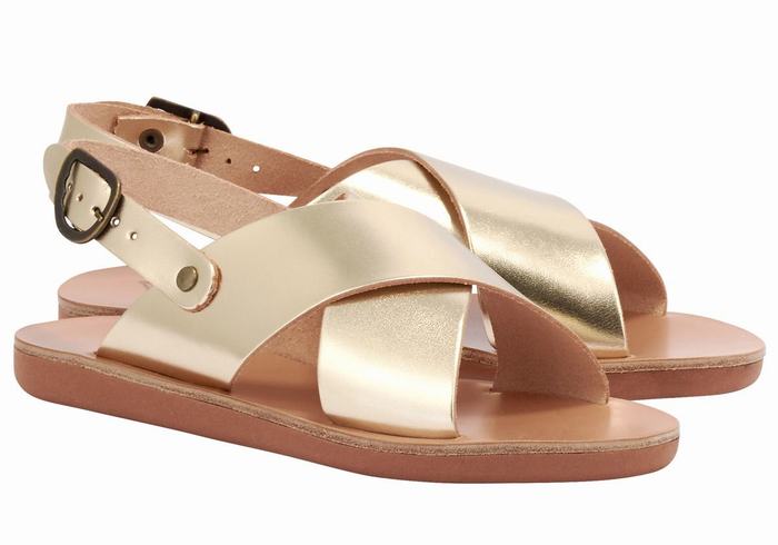 Sandale Casual Ancient Greek Sandals Little Maria Soft Copii Aurii Albi | RRZ2928UV