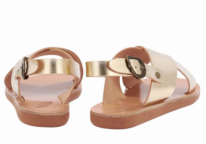 Sandale Casual Ancient Greek Sandals Little Maria Soft Copii Aurii Albi | RRZ2928UV