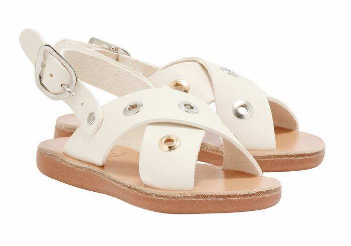 Sandale Casual Ancient Greek Sandals Little Maria Eyelets Soft Copii Albi | YAZ642IS