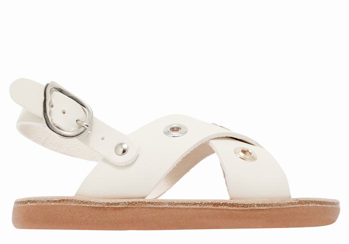 Sandale Casual Ancient Greek Sandals Little Maria Eyelets Soft Copii Albi | YAZ642IS