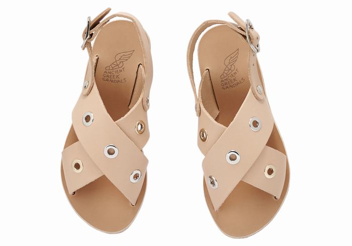 Sandale Casual Ancient Greek Sandals Little Maria Eyelets Soft Copii Bej | FWK9829ZI