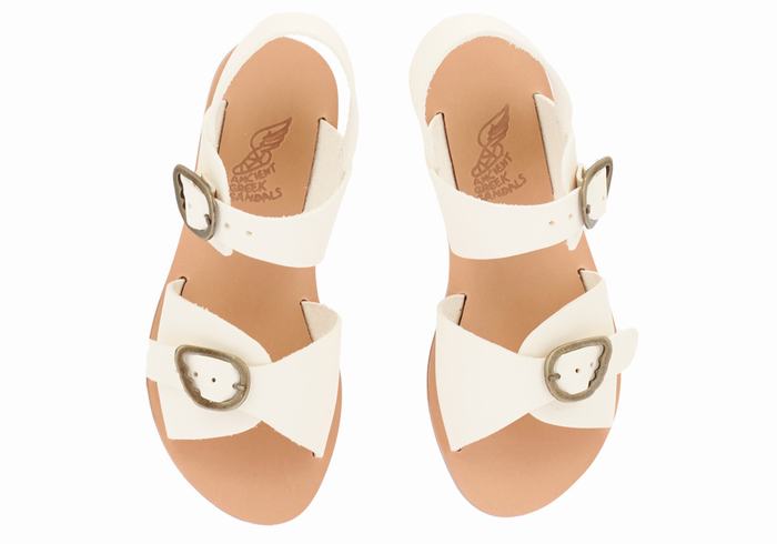 Sandale Casual Ancient Greek Sandals Little Irini Soft Copii Albi | PJG1887FJ