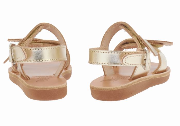 Sandale Casual Ancient Greek Sandals Little Iliada Soft Copii Aurii Albi | KHQ2210YA