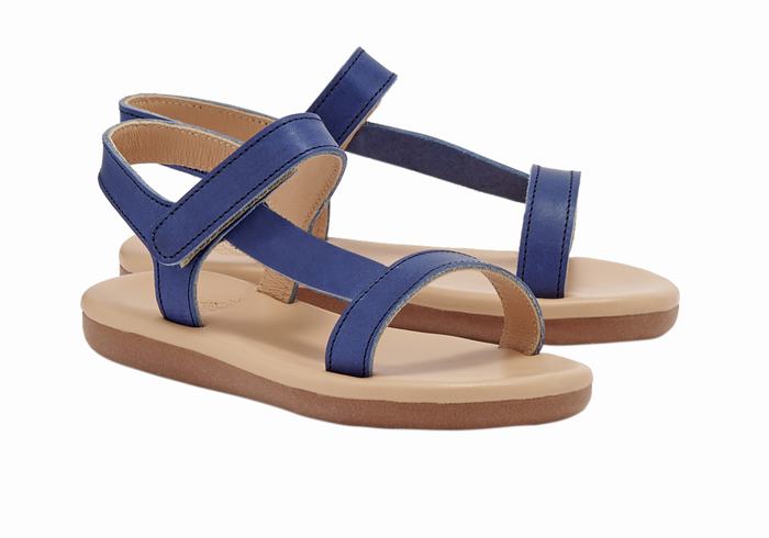 Sandale Casual Ancient Greek Sandals Little Iasonas Soft Copii Albastri Inchis | KFB4829SM