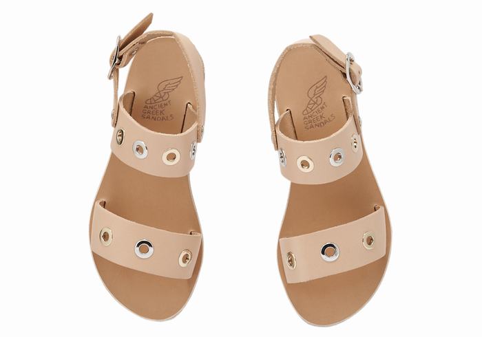 Sandale Casual Ancient Greek Sandals Little Clio Eyelets Soft Copii Bej | PRF5174FS