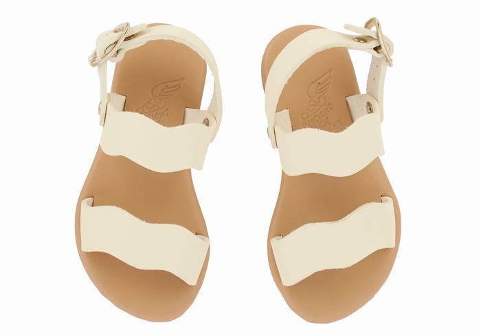 Sandale Casual Ancient Greek Sandals Little Calamos Soft Copii Albi | PSM9443VK