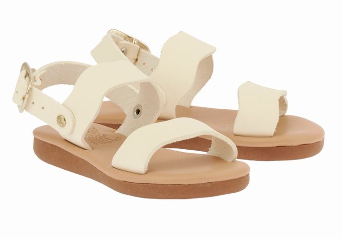 Sandale Casual Ancient Greek Sandals Little Calamos Soft Copii Albi | PSM9443VK