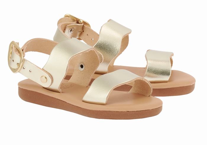 Sandale Casual Ancient Greek Sandals Little Calamos Soft Copii Aurii Albi | MKI10081SJ