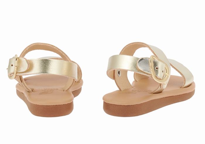 Sandale Casual Ancient Greek Sandals Little Calamos Soft Copii Aurii Albi | MKI10081SJ