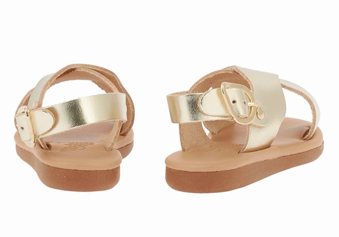 Sandale Casual Ancient Greek Sandals Little Atokos Soft Copii Aurii Albi | NSX212OO