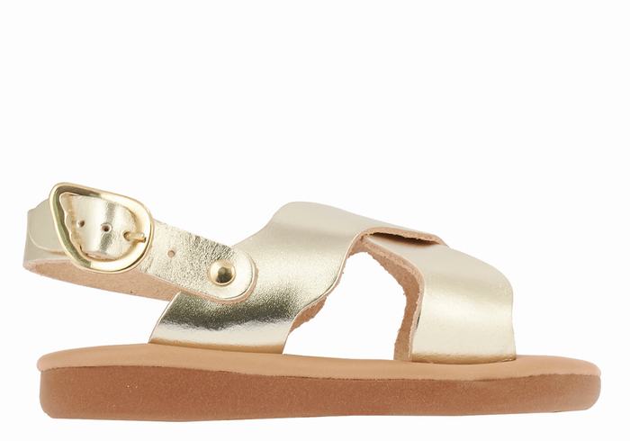 Sandale Casual Ancient Greek Sandals Little Atokos Soft Copii Aurii Albi | NSX212OO