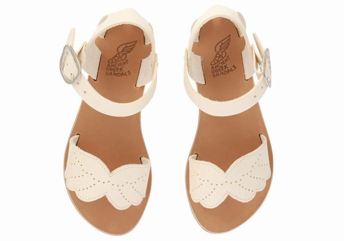 Sandale Casual Ancient Greek Sandals Little Andromeda Soft Copii Albi | HHQ5086KU