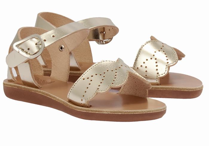 Sandale Casual Ancient Greek Sandals Little Andromeda Soft Copii Aurii Albi | ZDM4948NM