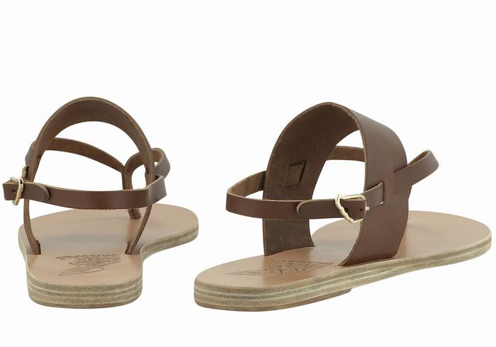 Sandale Cu Curea Din Spate Ancient Greek Sandals Zoe Flip Flop Leather Dama Maro Inchis | PQW4132QS