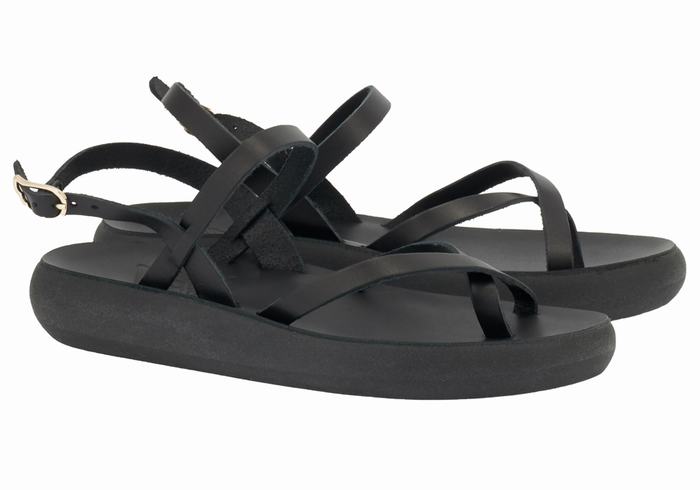 Sandale Cu Curea Din Spate Ancient Greek Sandals Tereza Comfort Dama Negrii | ERE9652LJ