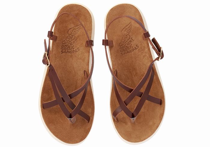 Sandale Cu Curea Din Spate Ancient Greek Sandals Semele Comfort Dama Cafe | HXA1419QH