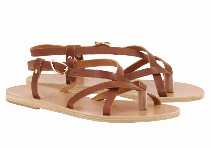 Sandale Cu Curea Din Spate Ancient Greek Sandals Semele Leather Dama Maro Inchis | KXU4038XI