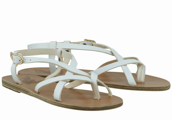 Sandale Cu Curea Din Spate Ancient Greek Sandals Semele Leather Dama Albi | FWP3474KP