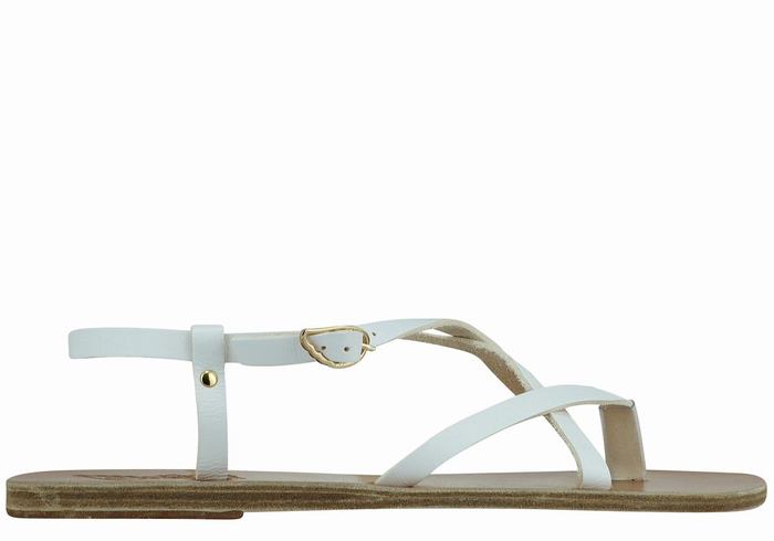 Sandale Cu Curea Din Spate Ancient Greek Sandals Semele Leather Dama Albi | FWP3474KP