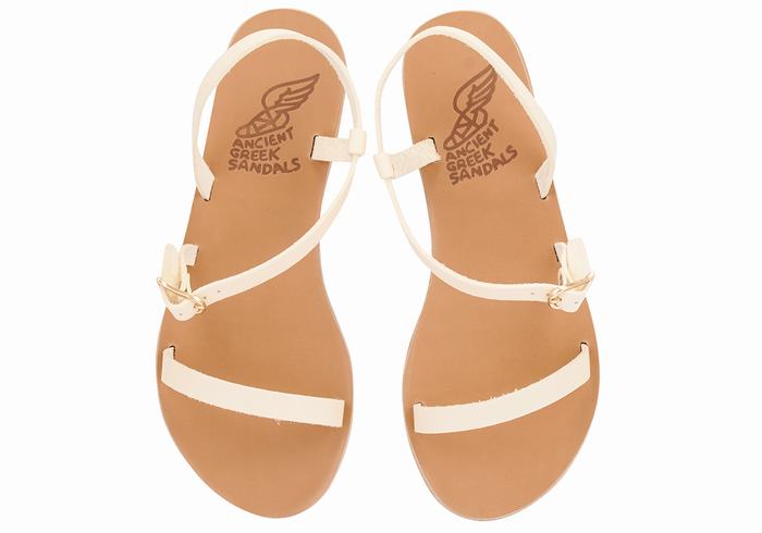 Sandale Cu Curea Din Spate Ancient Greek Sandals Niove Leather Dama Albi | DIL5266XS